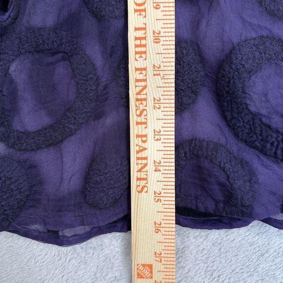 Miriam Carter Feltmaker Sheer Top Women Medium Purple Wool Art to Wear Lagenlook - Picture 8 of 10